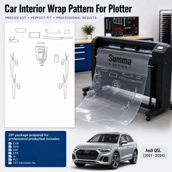 Gabarit de découpe intérieur Audi Q5l 2021 2024 pour PPF et covering