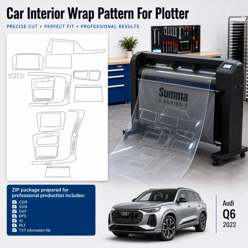 Gabarit de découpe intérieur Audi Q6 2022 pour PPF et covering