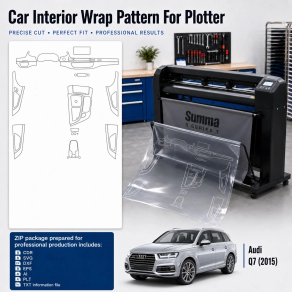 Gabarit de découpe intérieur Audi Q7 2015 pour PPF et covering