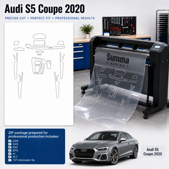 Gabarit de découpe intérieur Audi S5 Coupe 2020 pour PPF et covering