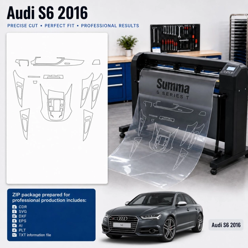 Gabarit de découpe intérieur Audi S6 2016 pour PPF et covering