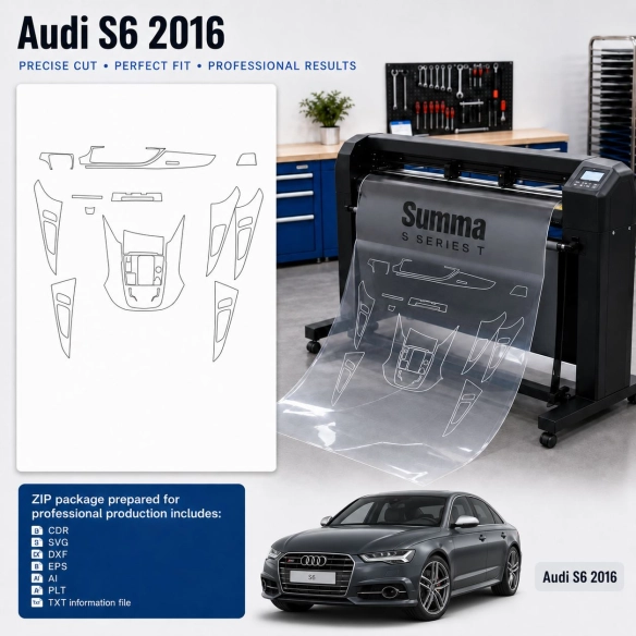 Gabarit de découpe intérieur Audi S6 2016 pour PPF et covering