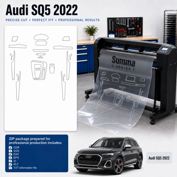 Gabarit de découpe intérieur Audi Sq5 2022 pour PPF et covering