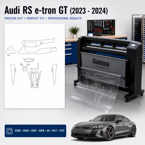 Gabarit de découpe intérieur Audi Rs E Tron GT 2023 2024 pour PPF et covering
