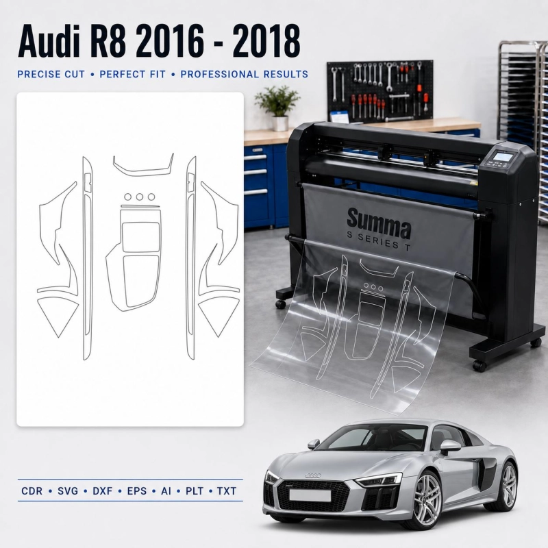 Gabarit de découpe intérieur Audi R8 2016 2018 pour PPF et covering