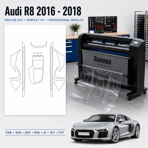 Gabarit de découpe intérieur Audi R8 2016 2018 pour PPF et covering