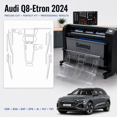 Gabarit de découpe intérieur Audi Q8 Etron 2024 pour PPF et covering