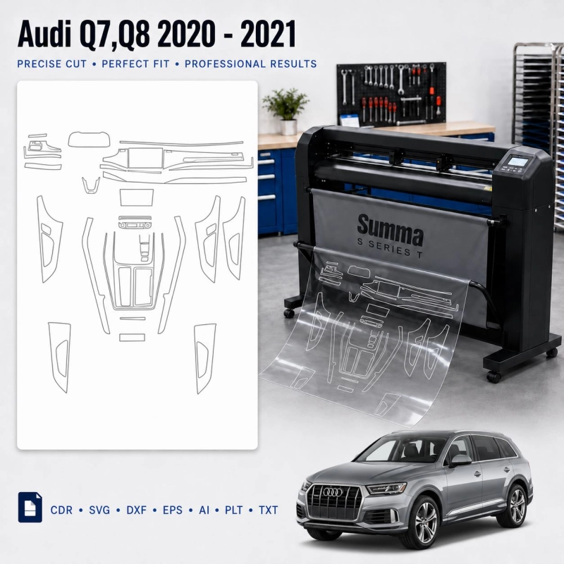 Gabarit de découpe intérieur Audi Q7q8 2020 2021 pour PPF et covering
