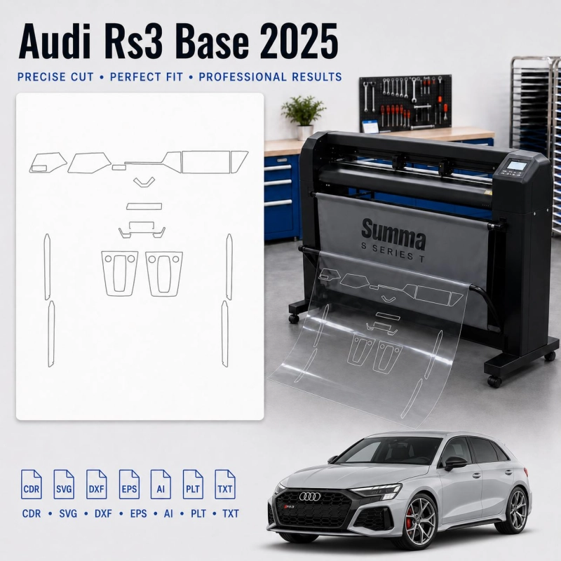 Gabarit de découpe intérieur Audi Rs3 Base 2025 pour PPF et covering