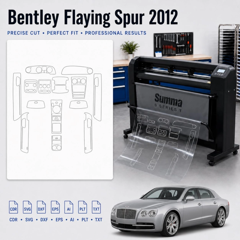 Gabarit de découpe intérieur Bentley Flaying Spur 2012 pour PPF et covering