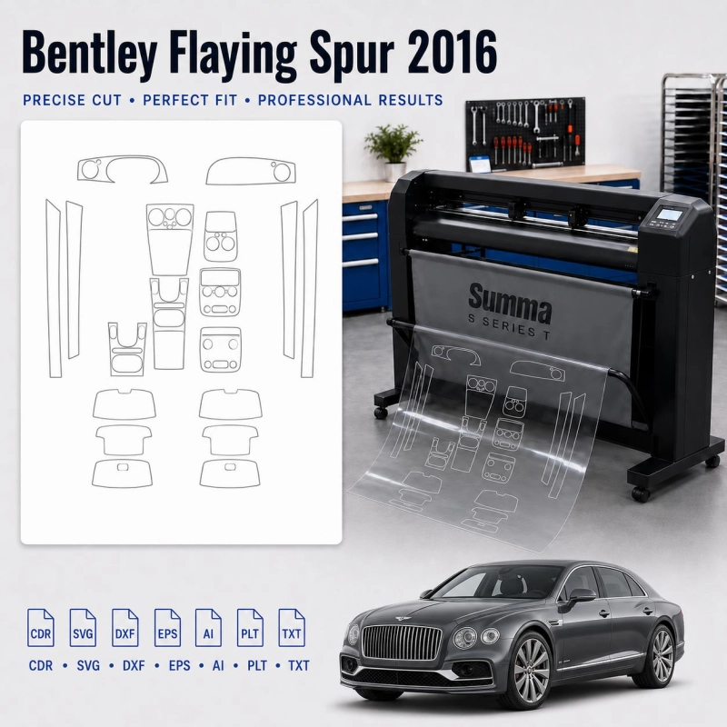 Gabarit de découpe intérieur Bentley Flaying Spur 2016 pour PPF et covering