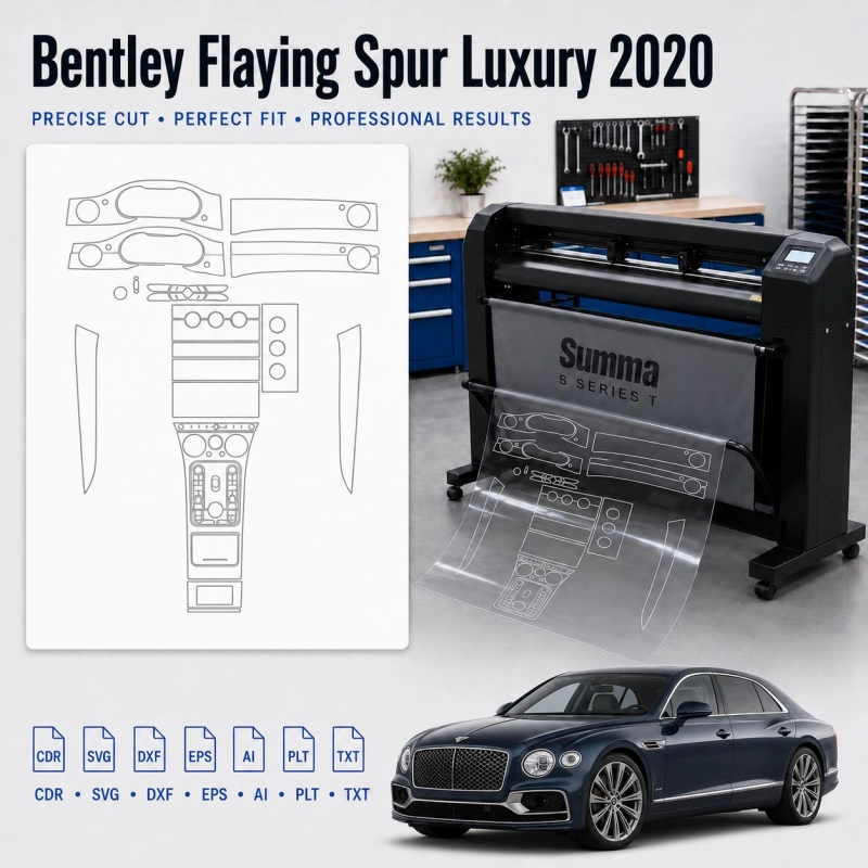 Gabarit de découpe intérieur Bentley Flaying Spur Luxury 2020 pour PPF et covering
