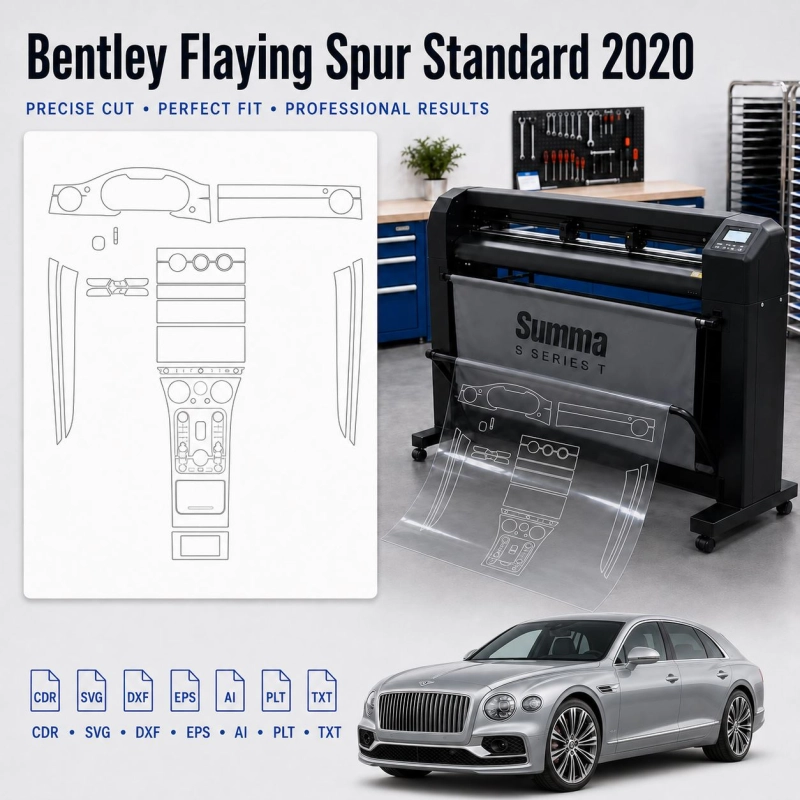 Gabarit de découpe intérieur Bentley Flaying Spur Standard 2020 pour PPF et covering