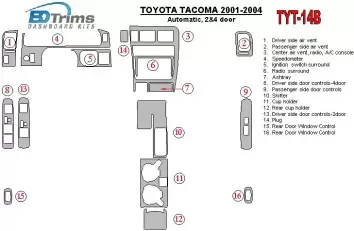 Toyota Tacoma 2000-2004 Boîte automatique, 2&4 Des portes BD Kit la décoration du tableau de bord - 1 - habillage decor de table