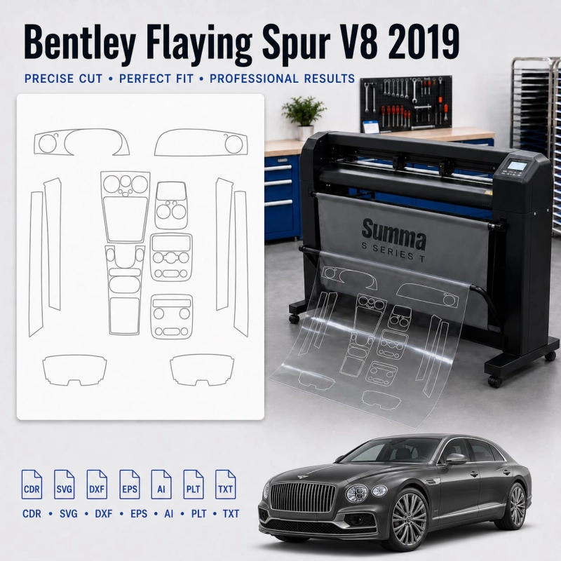 Gabarit de découpe intérieur Bentley Flaying Spur V8 2019 pour PPF et covering