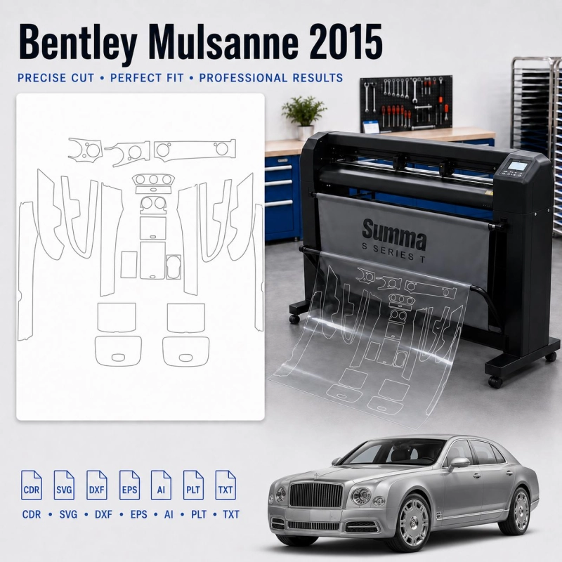 Gabarit de découpe intérieur Bentley Mulsanne 2015 pour PPF et covering