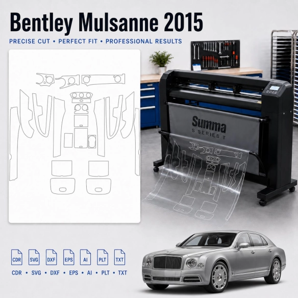 Gabarit de découpe intérieur Bentley Mulsanne 2015 pour PPF et covering