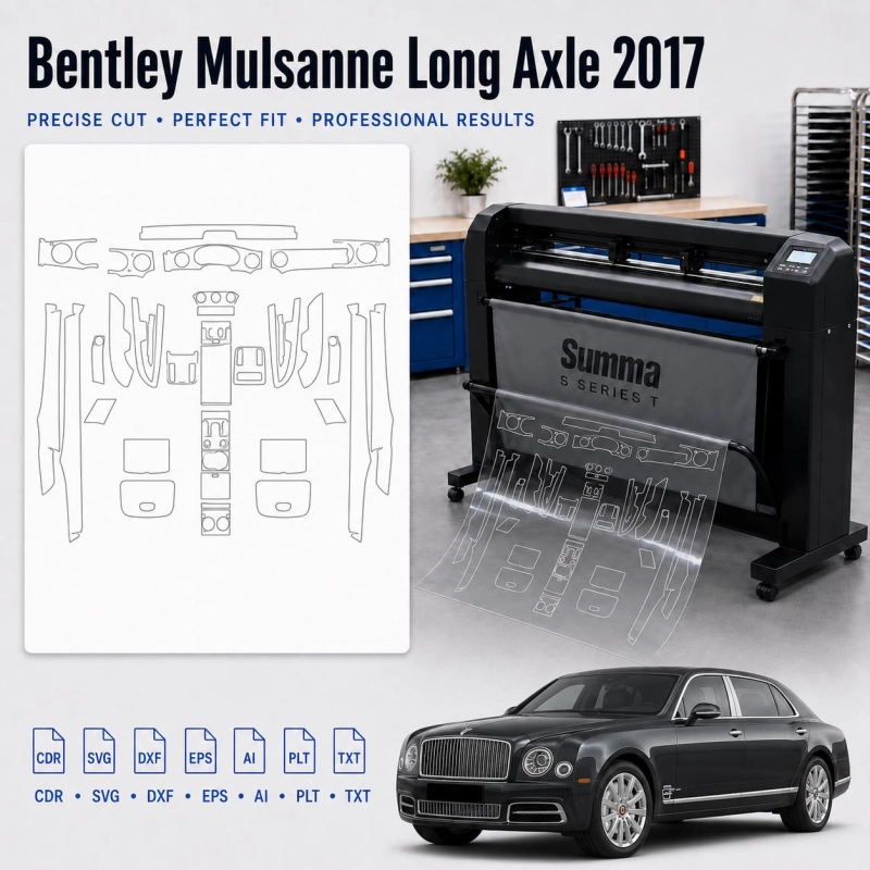 Gabarit de découpe intérieur Bentley Mulsanne Long Axle 2017 pour PPF et covering