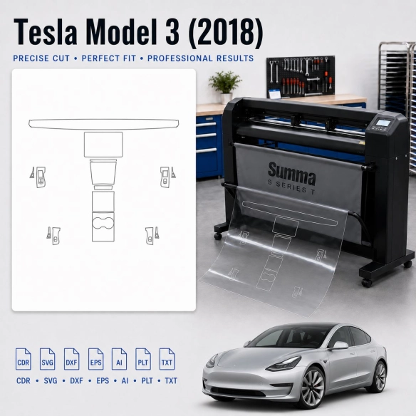 Gabarit de découpe intérieur Tesla Model 3 2018 pour PPF et covering