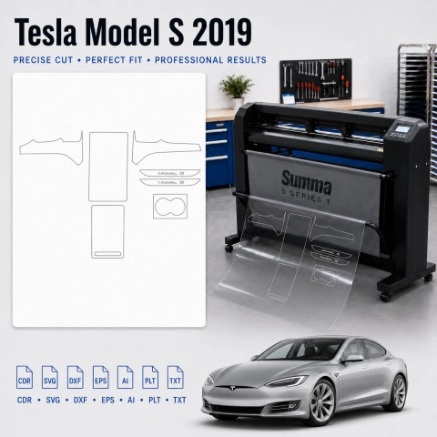 Gabarit de découpe intérieur Tesla Model S 2021 Plaid pour PPF et covering