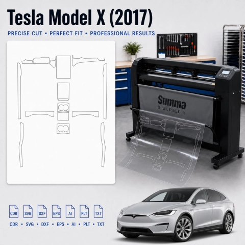 Gabarit de découpe intérieur Tesla Model X 2017 pour PPF et covering