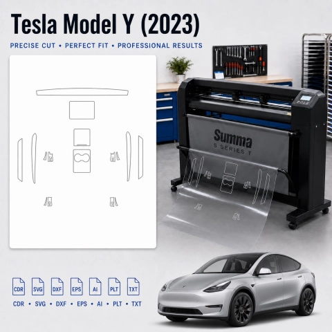 Gabarit de découpe intérieur Tesla Model Y 2023 pour PPF et covering