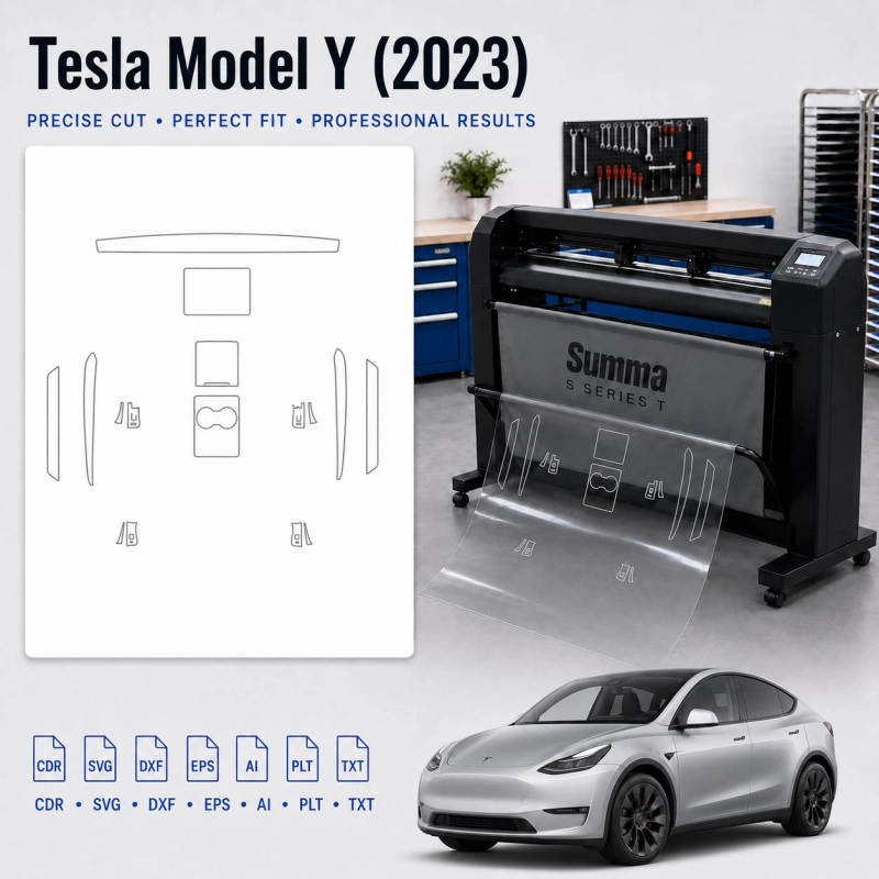 Gabarit de découpe intérieur Tesla Model Y 2023 pour PPF et covering