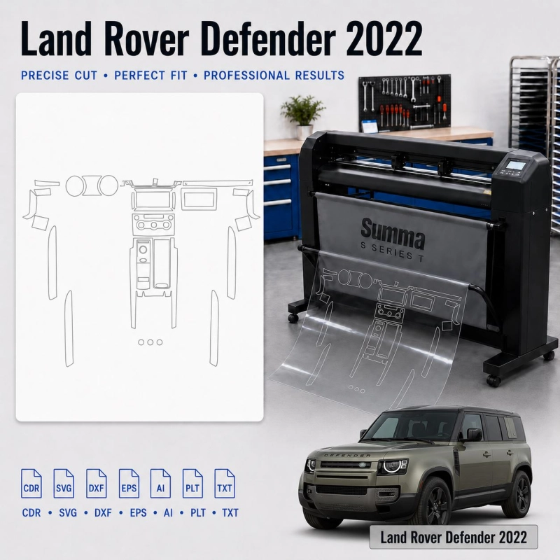 Gabarit de découpe intérieur Land Rover Defender 2022 pour PPF et covering
