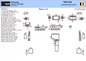 Toyota Tacoma 2016-2020 Kit la décoration du tableau de bord 44-Pièce - 1 - habillage decor de tableau de bord