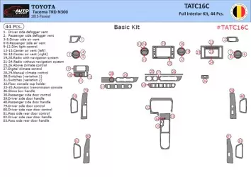 Toyota Tacoma DoubleCab 2016-2020 Kit la décoration du tableau de bord 44-Pièce - 1 - habillage decor de tableau de bord