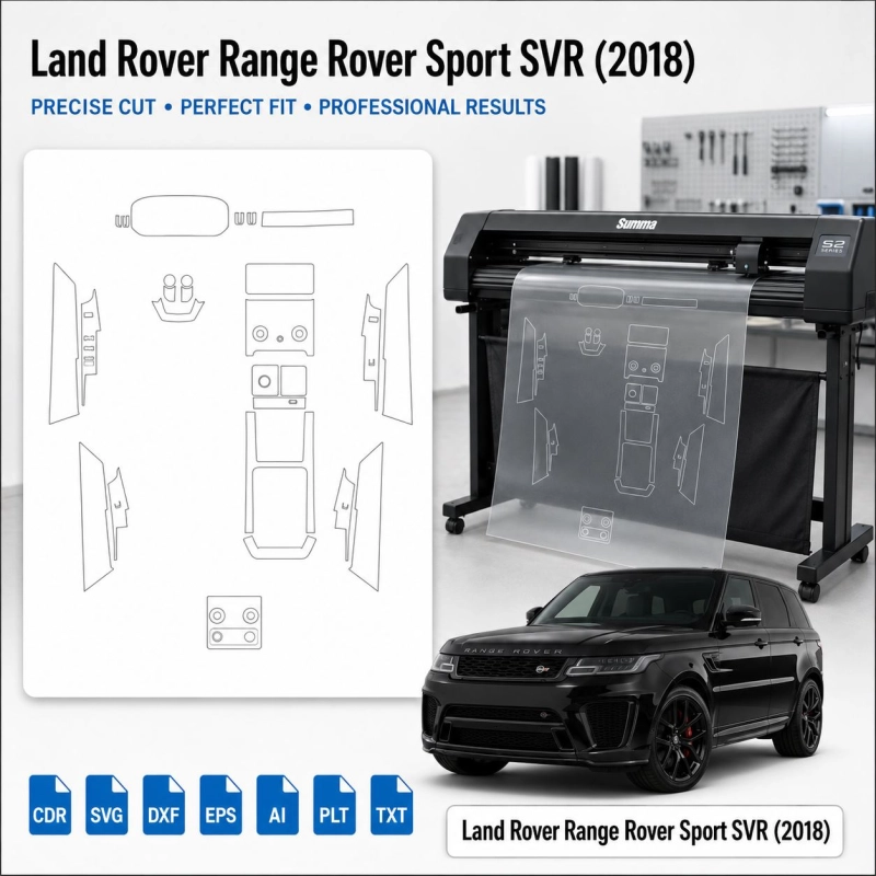 Gabarit de découpe intérieur Land Rover Range Rover Sport Svr 2018 pour PPF et covering