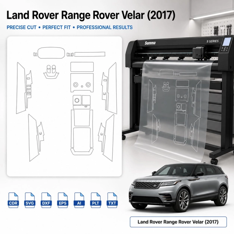 Gabarit de découpe intérieur Land Rover Range Rover Velar 2017 pour PPF et covering