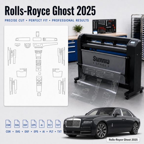 Gabarit de découpe intérieur Rolls-Royce Ghost 2025 pour PPF et covering