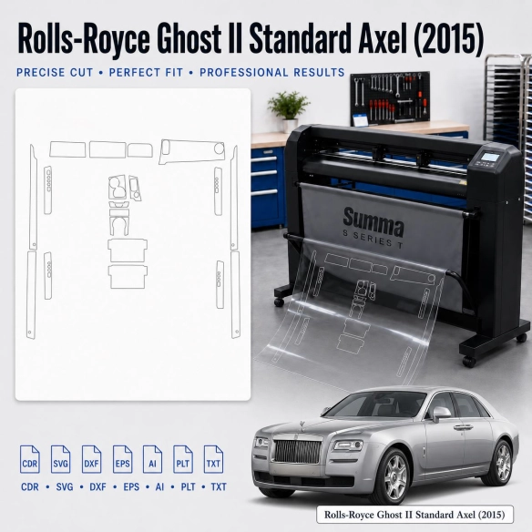 Gabarit de découpe intérieur Rolls-Royce Ghost II Standard Axle 2015 pour PPF et covering