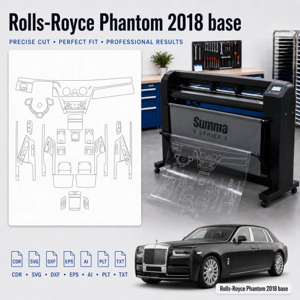 Gabarit de découpe intérieur Rolls-Royce Phantom 2018 Base pour PPF et covering