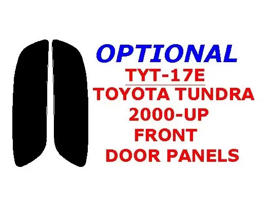 Toyota Tundra 2000-2002 Front Door panels, 2 Parts set BD Kit la décoration du tableau de bord - 1 - habillage decor de tableau 