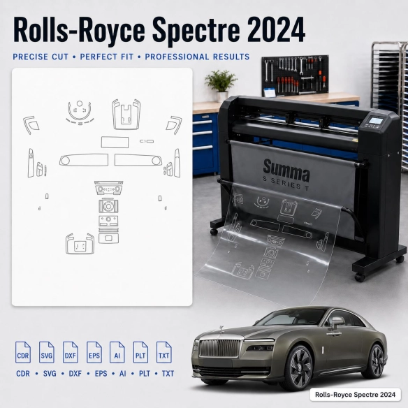 Gabarit de découpe intérieur Rolls-Royce Spectre 2024 pour PPF et covering