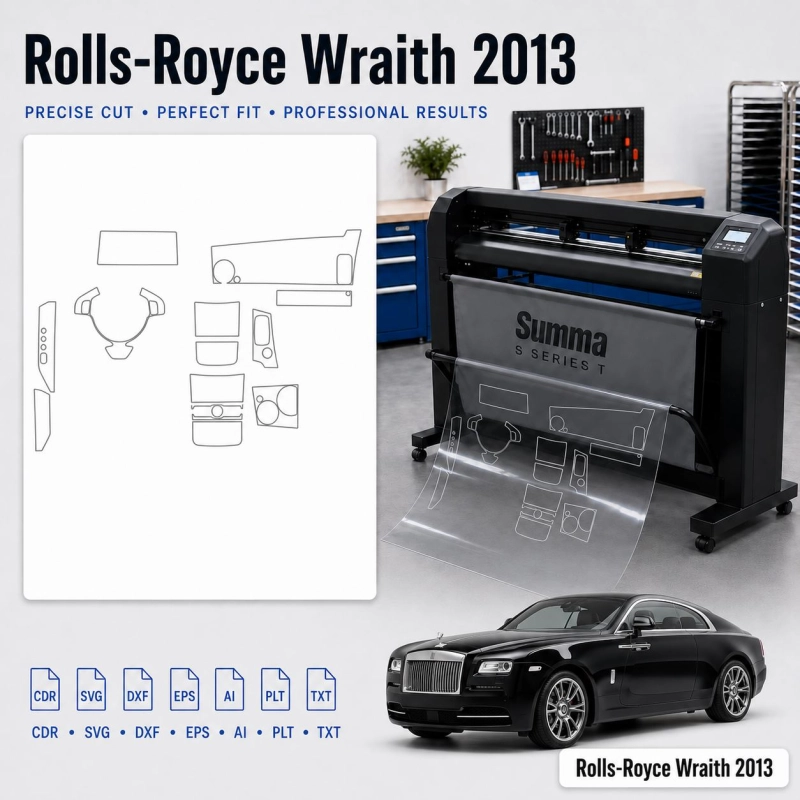 Gabarit de découpe intérieur Rolls-Royce Wraith 2013 pour PPF et covering