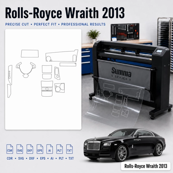 Gabarit de découpe intérieur Rolls-Royce Wraith 2013 pour PPF et covering