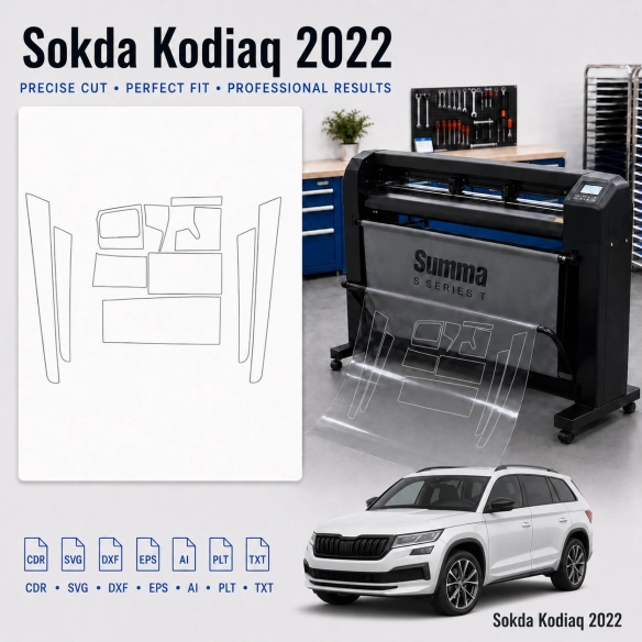 Gabarit de découpe intérieur Skoda Kodiaq 2022 pour PPF et covering