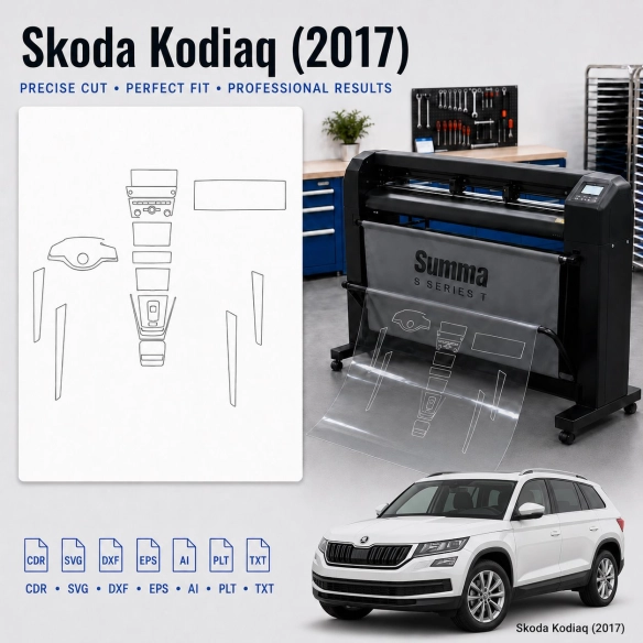 Gabarit de découpe intérieur Skoda Kodiaq 2017 pour PPF et covering