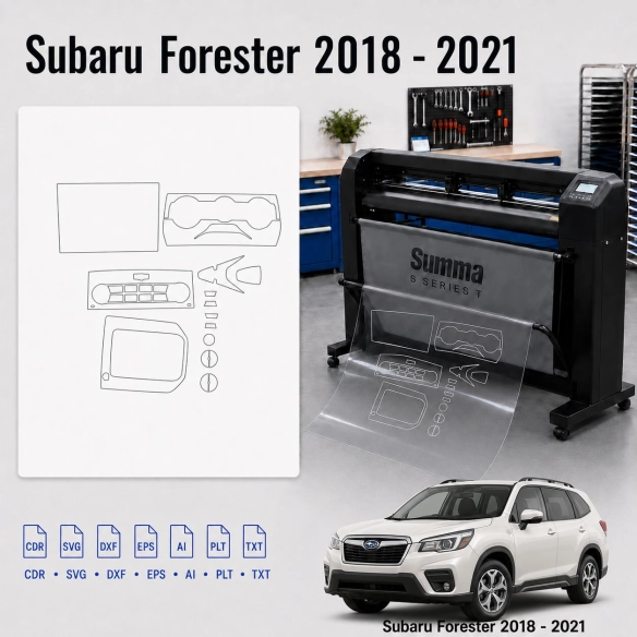 Gabarit de découpe intérieur Subaru Forester 2018 2021 pour PPF et covering