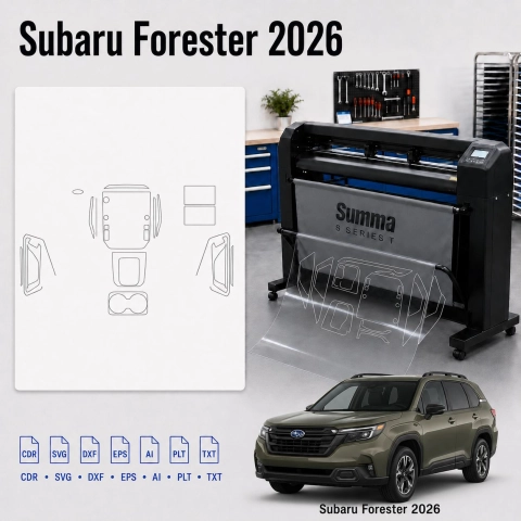 Gabarit de découpe intérieur Subaru Forester 2026 pour PPF et covering
