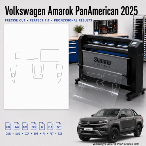 Gabarit de découpe intérieur Volkswagen Amarok Panamericana 2025 pour PPF et covering