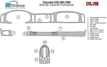 Chevrolet SSR 2003-2006 Paquet de base BD Kit la décoration du tableau de bord - 1 - habillage decor de tableau de bord