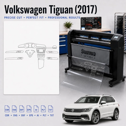 Gabarit de découpe intérieur Volkswagen Tiguan 2017 pour PPF et covering
