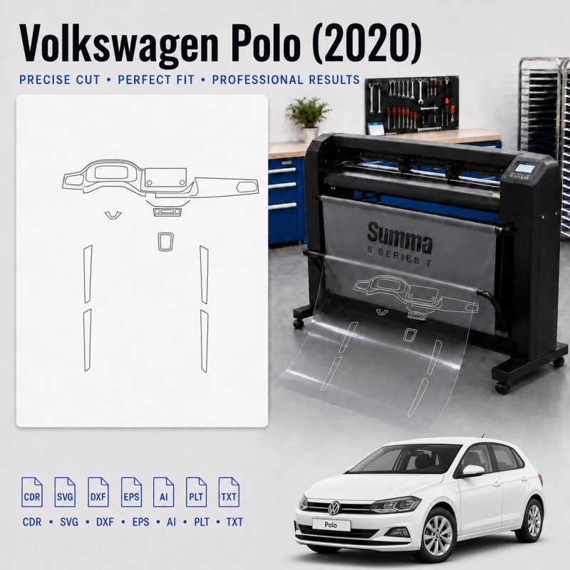 Gabarit de découpe intérieur Volkswagen Polo 2020 pour PPF et covering