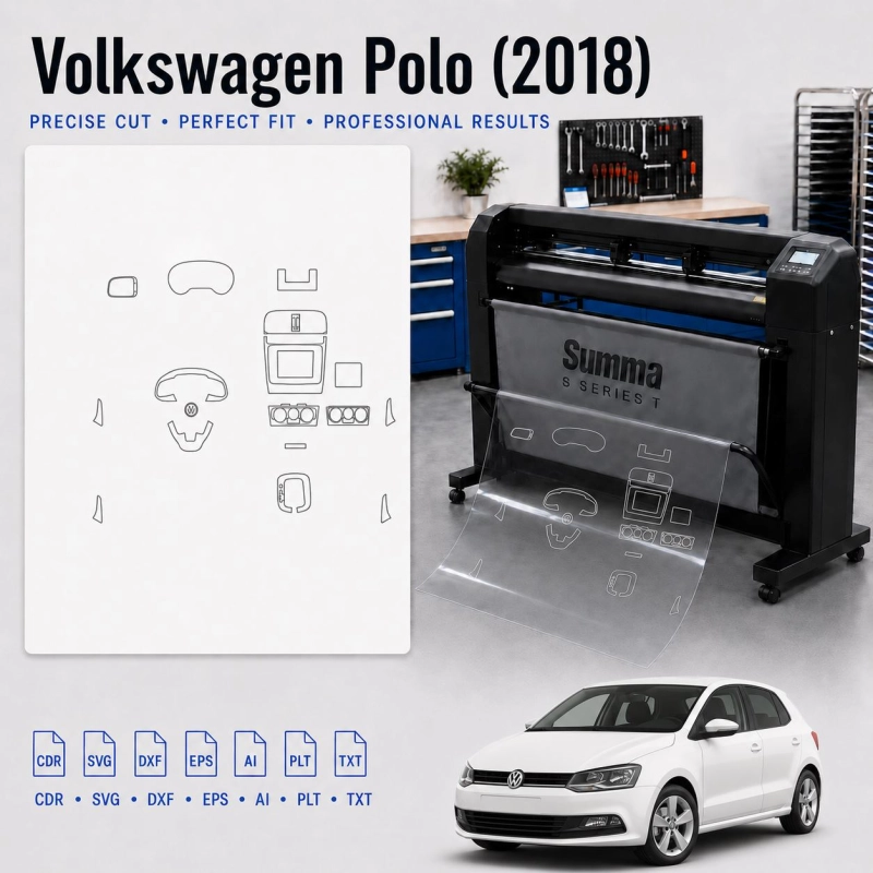 Gabarit de découpe intérieur Volkswagen Polo 2018 pour PPF et covering