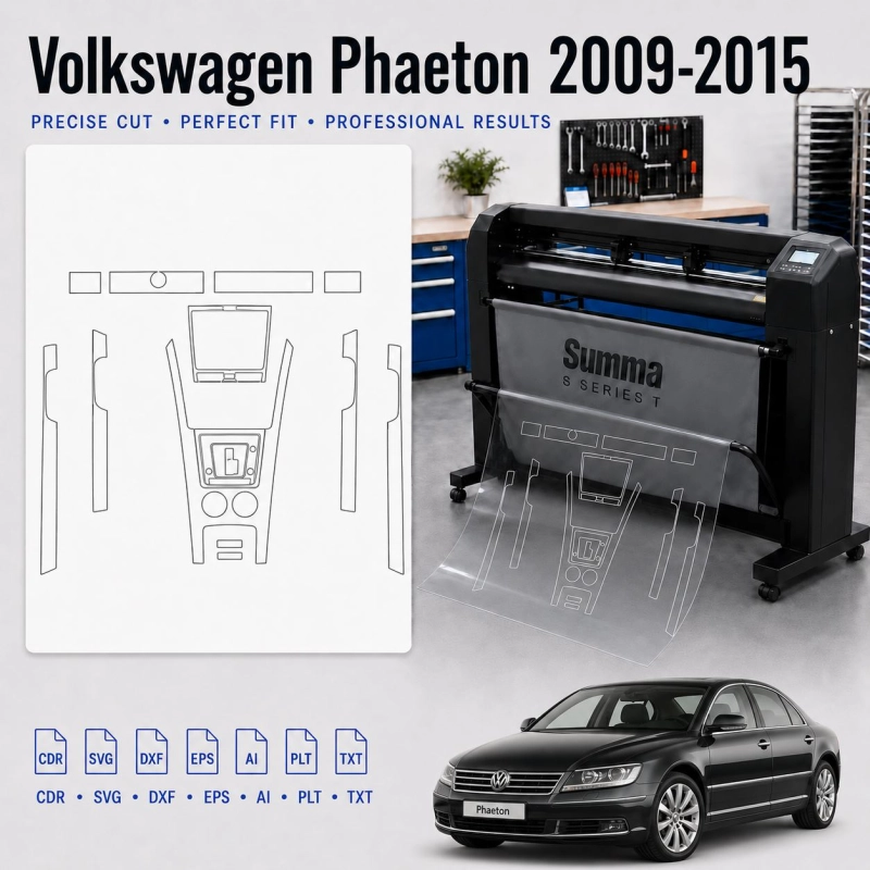 Gabarit de découpe intérieur Volkswagen Phaeton 2009 2015 pour PPF et covering