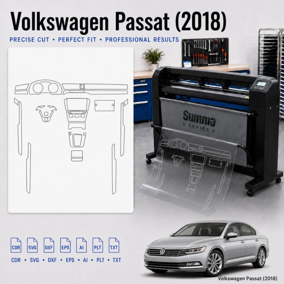 Gabarit de découpe intérieur Volkswagen Passat 2018 pour PPF et covering